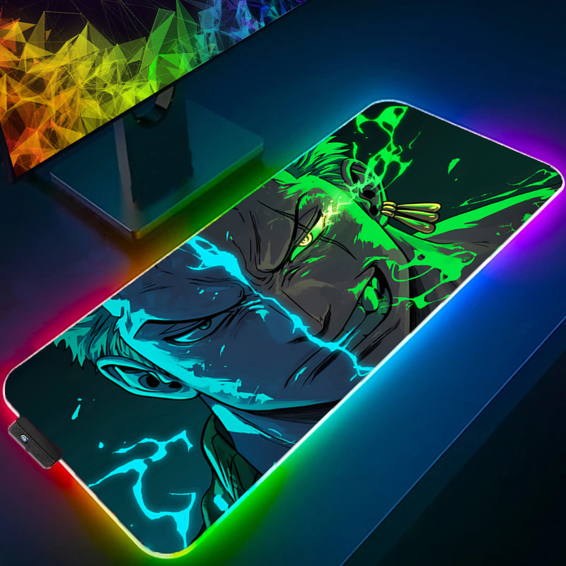 Gaming Accessories For Pc - Uma peça zoro mouse pad rgb