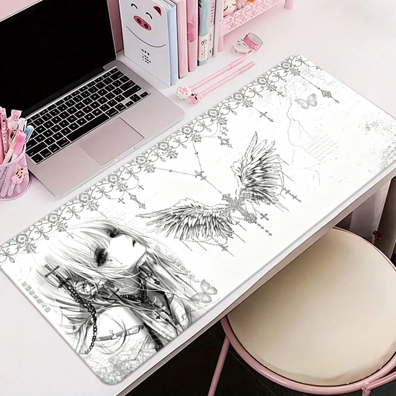 Gaming Accessories For Pc - Mousepad de Couro Preto e Branco