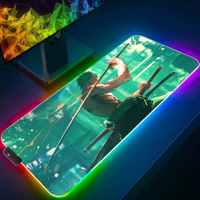 Uma peça zoro mouse pad rgb ac - Gaming Accessories For Pc avaliação e preço